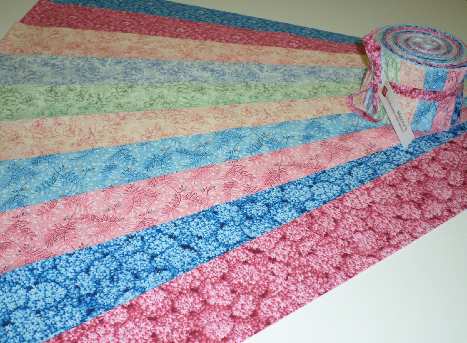 Pretty Colors Classic Floral Jelly Roll Cotton Fabric 20 Etsy