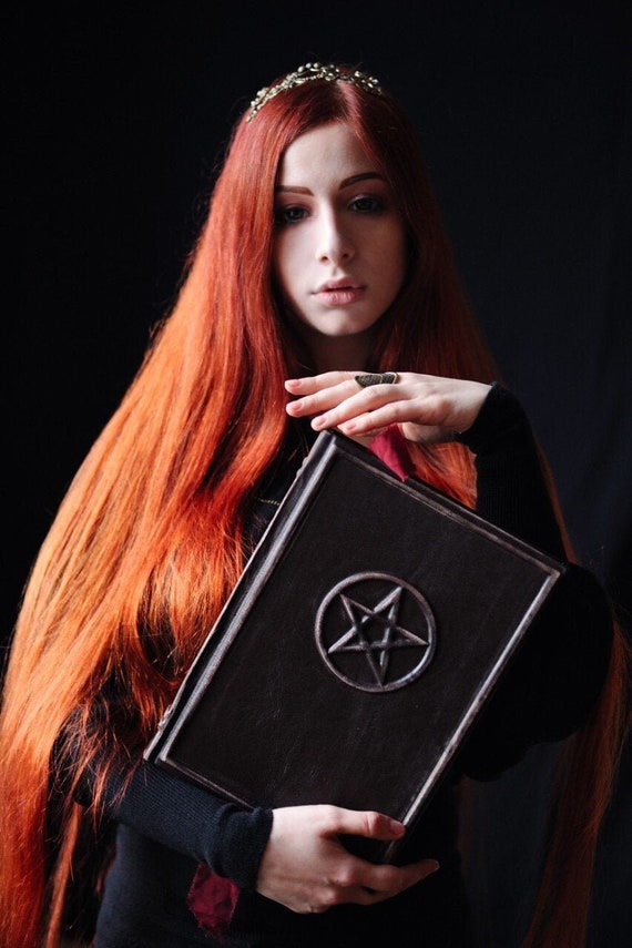 Grimoir Pentagram Book Book of Shadows Large Leather Book | Etsy