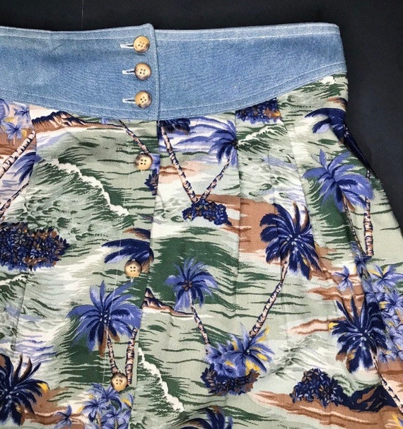 Vintage Button Down Hawaiian Skirt Petites Medium… - image 2