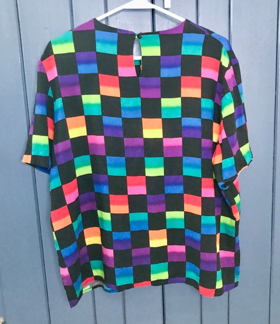 Vintage Willow Ridge Bright Colors Checkered Boxy 