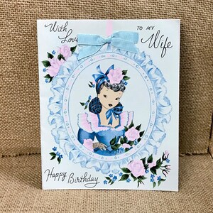 Vintage Treasure Masters elegante dame Southern Belle handgeschilderde verjaardagskaart