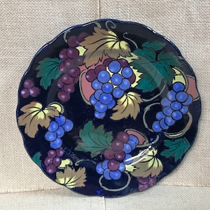 Vintage Royal Stanley Ware Jacobean Grapes Plate 8 3/4 Inch Art Pottery