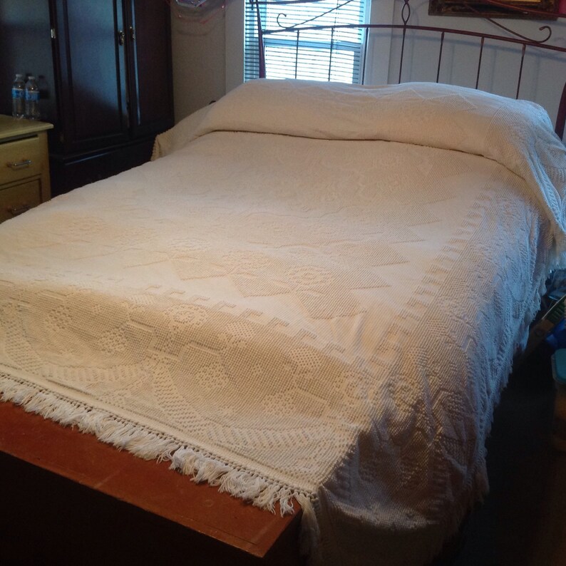 Vintage Washington Loomed Heirloom Bedspread Etsy