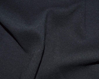 Stoff rand-rib Baumwolle-Elasthan schwarz - Rand schwarze Seite - Bandrand schwarze Seite - 20cm x 1m20