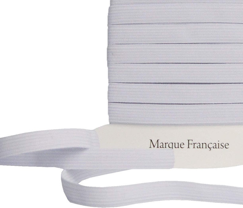 Ruban élastique couture blanc bande élastique couture largeur 8mm de belle qualité image 2