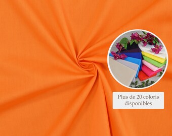 Coupon tissu popeline 100% coton orange - Tissu orange - Popeline de coton orange