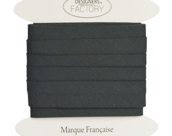 designers-factory, Biais Coton gris anthracite - Certifié Oeko Tex - A coudre au bord de votre tissu pour de jolies finitions.