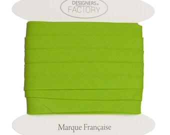 designers-factory, Biais Coton vert pomme - Certifié Oeko Tex - A coudre au bord de votre tissu pour de jolies finitions.