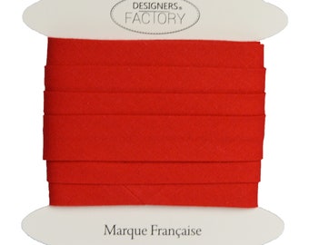 designers-factory, Biais Coton rouge - Certifié Oeko Tex - A coudre au bord de votre tissu pour de jolies finitions.