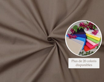 Poplin cotton fabric taupe - 100% cotton taupe fabric sold by piece, ideal for all your sewing projects