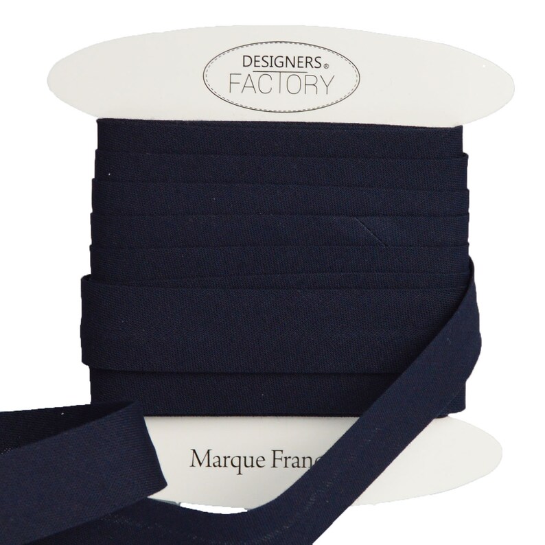 Designers-Factory, marineblaues Schrägband aus Baumwolle Öko-Tex-zertifiziert Nähen Sie es an die Kante Ihres Stoffes, um ein hübsches Finish zu erzielen. Bild 2