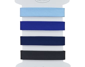 Set of 4 plain cotton Bias binding tape for sewing - Several colors available - 2 meters per color. (Set B)
