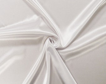 Coupon of 3 meters satin fabric white fluid polyester / elastane