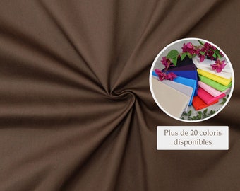 Poplin cotton fabric brown - 100% cotton brown fabric sold by piece, ideal for all your sewing projects