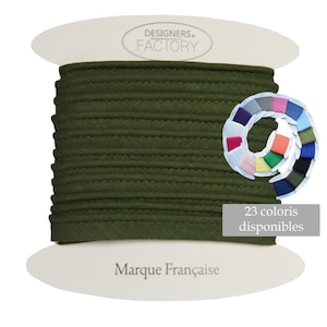 kaki green cotton flanged insert piping cord - available in several colours - Flanged piping cord for cushions