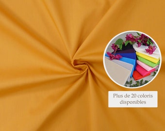 Poplin cotton fabric Mustard yellow - 100% cotton Mustard yellow fabric sold by piece, ideal for all your sewing projects