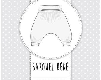 Pack 3 sizes 6-7-8 years - mixed kids harem pants pattern