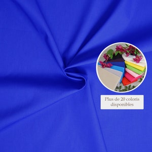 Poplin cotton fabric Royal blue - 100% cotton Royal blue fabric sold by piece, ideal for all your sewing projects