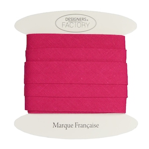 Designers-factory, Cinta al bies de algodón fucsia - Certificado Oeko Tex - Cose hasta el borde de la tela para obtener bonitos acabados.