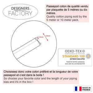 Passepoil coton écru de belle qualité, facile à coudre et idéal pour de jolies finitions sur vos vêtements et accessoires image 3