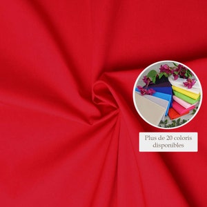 Red cotton poplin fabric - sold by piece
