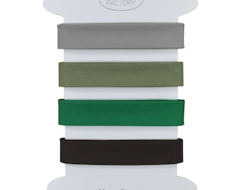 Set of 4 plain cotton Bias binding tape for sewing - Several colors available - 2 meters per color (Set D)