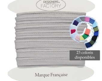 Grey cotton flanged insert piping cord - available in several colours - Flanged piping cord for cushions