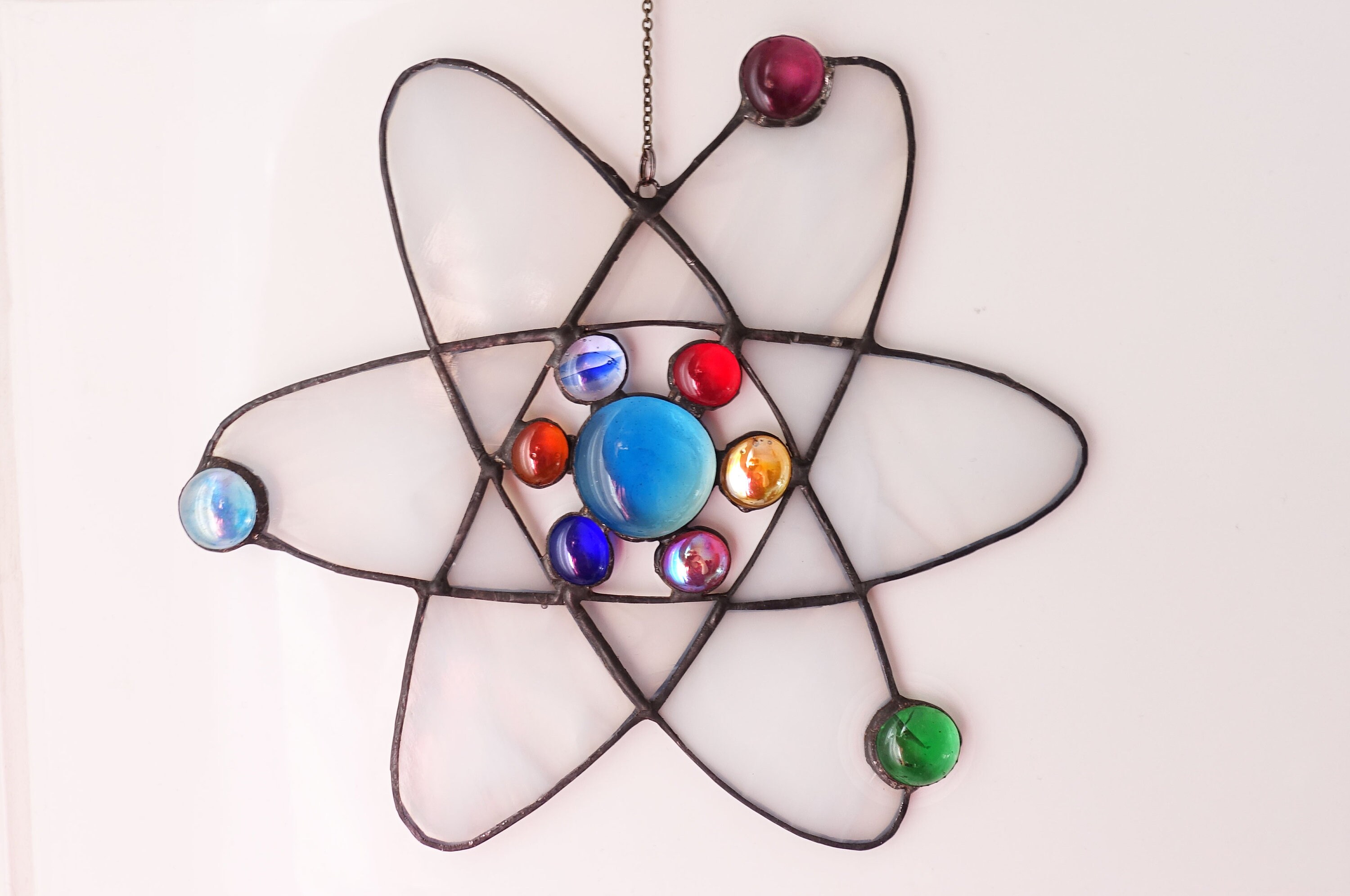 Atom with Protons Stained Glass Suncatcher Science and Etsy