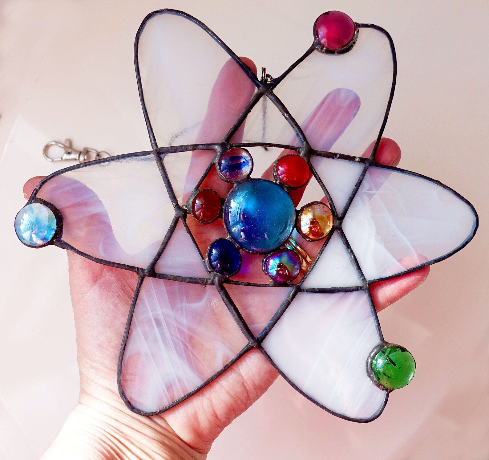 Atom with Protons Stained Glass Suncatcher Science and Etsy