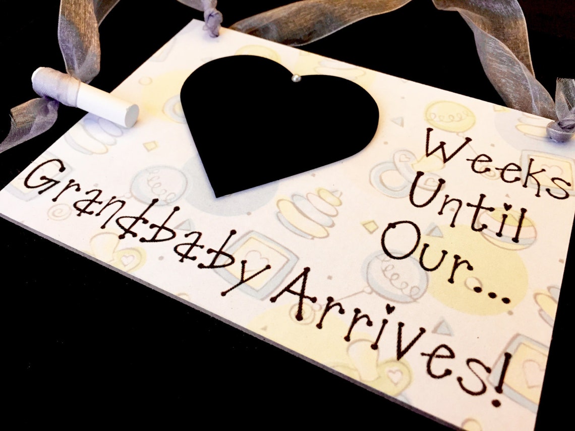 Cute Pregnancy Announcement Sign for Grandparents weeks Etsy