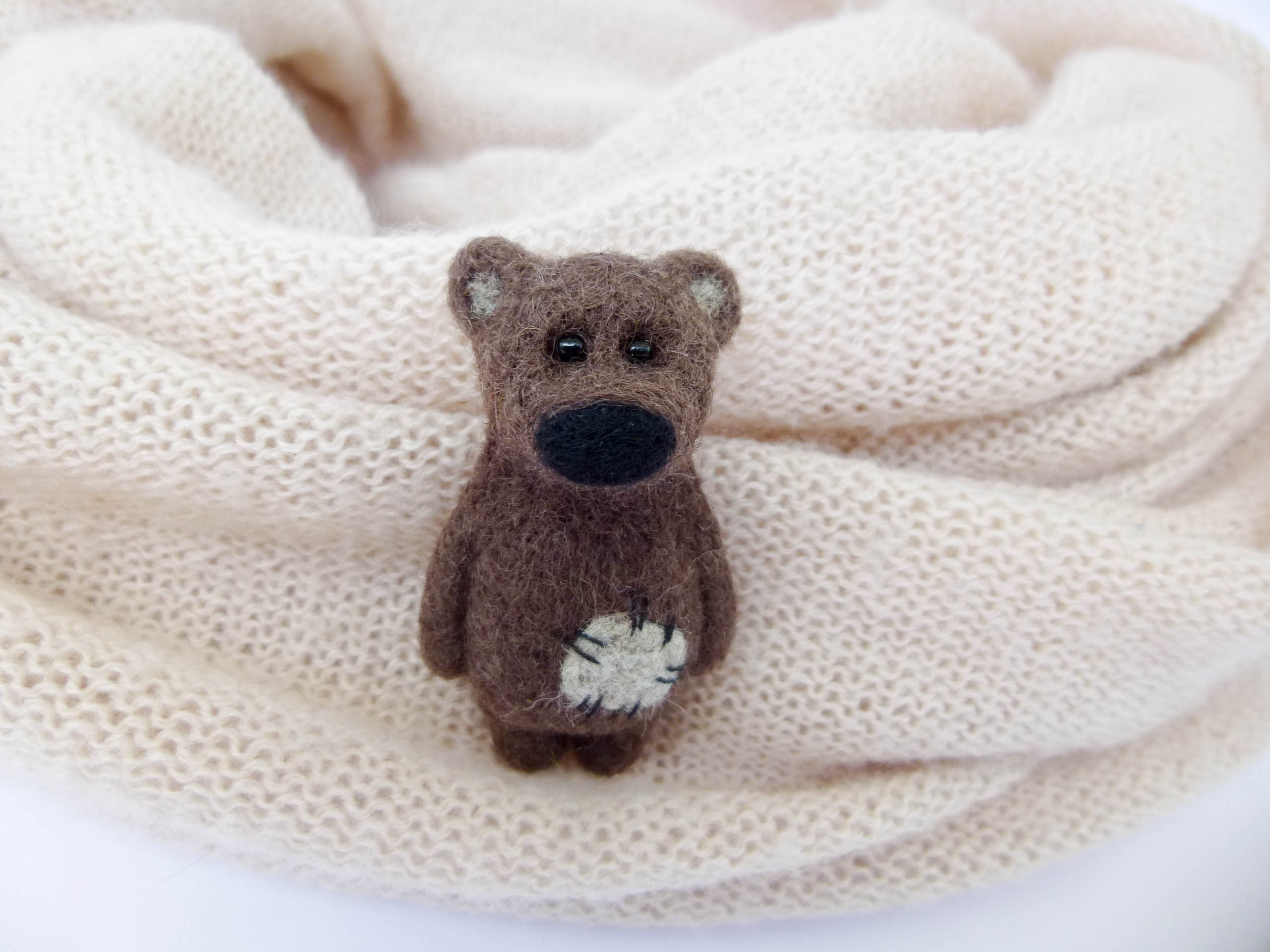 needle felted teddy bear