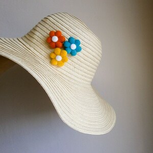Set von 3 Nadel Gefilzte Blumen Broschen, Bunte Blumen Anstecknadel, Geschenk für Sie