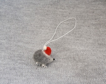 Hedgehog skater needle felted ornament, Christmas tree decor, Figure skating gifts