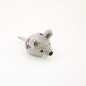 Mouse miniature pin brooch needle felted