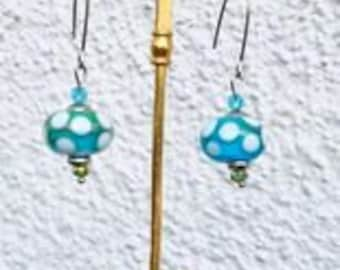 Boucles d'oreilles pendantes en verre filé artisanal