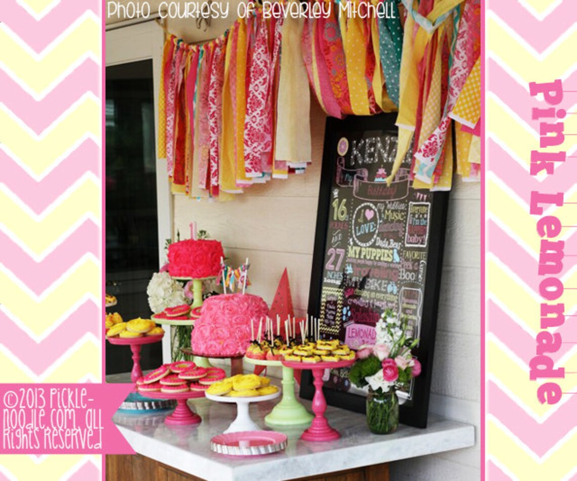 Pink Lemonade Party Birthday Chalkboard Pink Lemonade Etsy