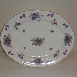 Hammersley Victorian Violets Large 16 inch Platter Fine Bone China Made in England Free Standard Shipping in the U.S.A.