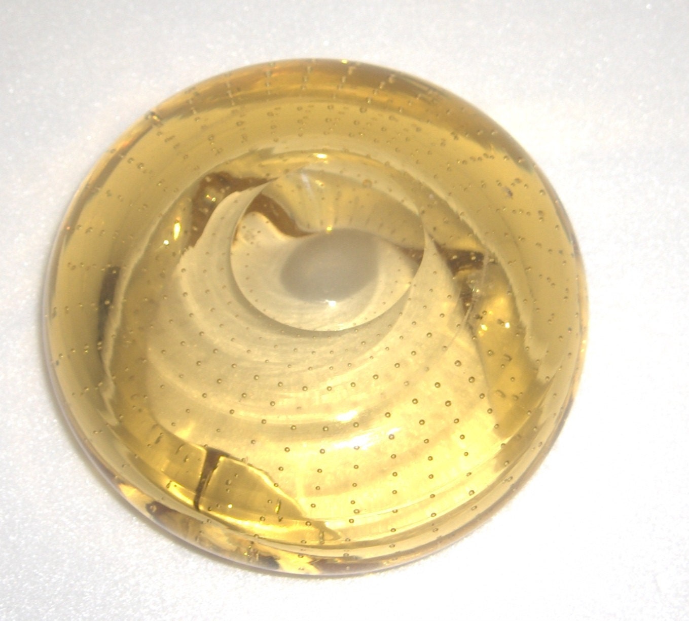 Erickson Glass Champagne Controlled Bubble Ashtray Hand Blown Etsy