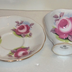 Royal Albert Pink Rose Floral Cup and Saucer Bone China Made in England  Free Standard Shipping in the U.S.