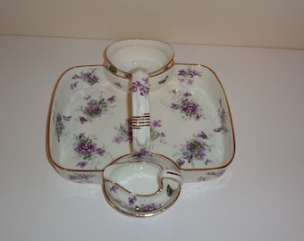 Hammersley Victorian Violets Strawberry Basket, Fine Bone China