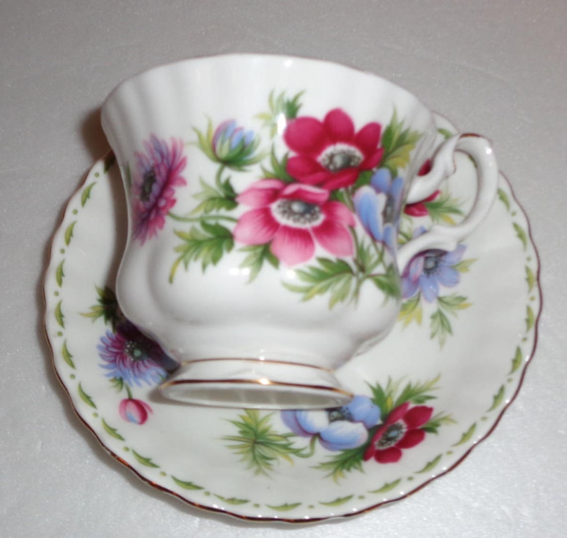 Royal Albert Flower of the Month Series March Anemones 3 Fine Etsy