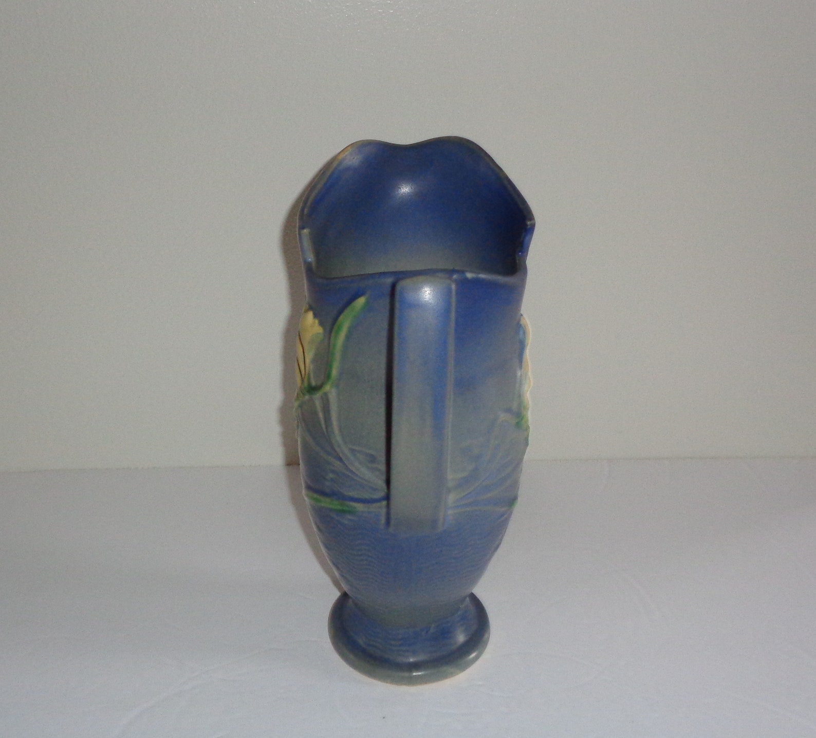 Roseville Pottery Blue Freesia Pitcher 2010 Made in Ohio Made Etsy