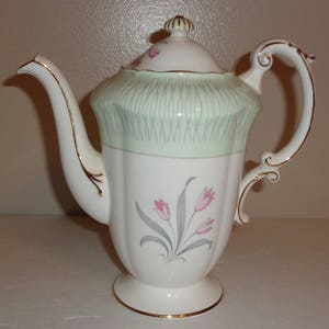 Vintage Paragon blommig tekanna, art déco-stil, fint benporslin