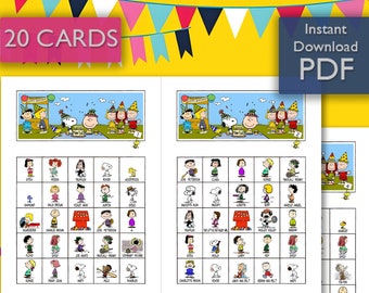 Birthday Party Bingo Cards for Kids Instant Download Printable PNG PDF