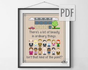 BUY 2 patterns and GET 1 FREE--Dunder Mifflin Crossstitch Pattern inspired by the series