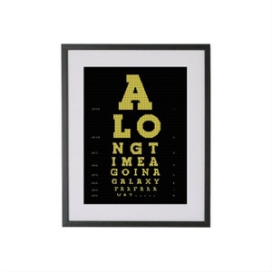 A Long Time Ago Eye Chart Kreuzstichmuster, inspiriert von den Filmen