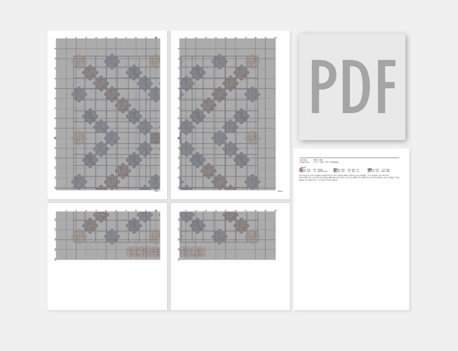 BUY 2 Patterns and GET 1 FREE --scrabble Game Board Crossstitch Pattern ...