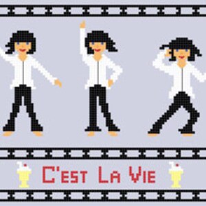 BUY 2 patterns and GET 1 FREE Pulp Fiction Dancing Mia Wallace Crossstitch Pattern image 2