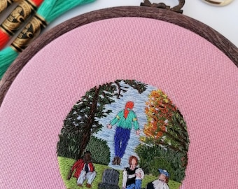 Spring of '86 Hand Embroidery Hoop Art