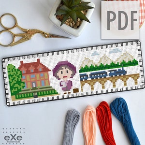 BUY 2 patterns and GET 1 FREE--Author's Houses&Books Bookmark Series: Agatha Christie Double Sided Bookmark Cross Stitch Pattern